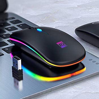 Chuột Không Dây Pin Sạc R8 A6- Chống Ồn- Có Công Tắc On/ Off, Kèm Cáp Sạc. Hàng Chính Hãng, Full Box