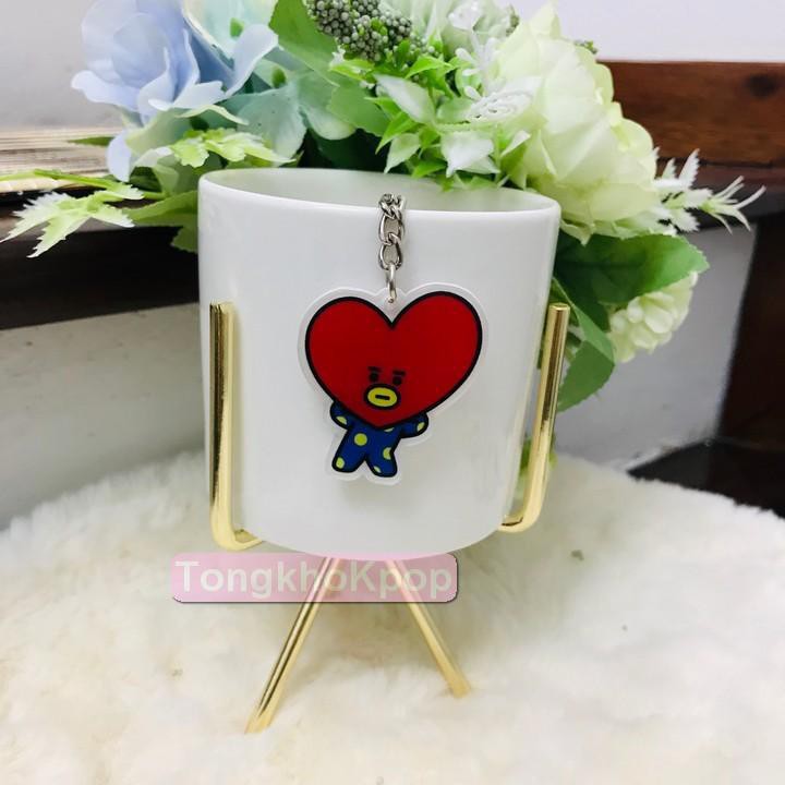 Móc khóa BTS BT Tata Cooky Chimmy mica đồ treo trang trí quà tặng xinh xắn dễ thương