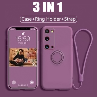 Ốp Điện Thoại Silicone Mềm Kèm Vòng Đỡ Ngón Tay Cho Samsung Note 10 Plus 20 Ultra