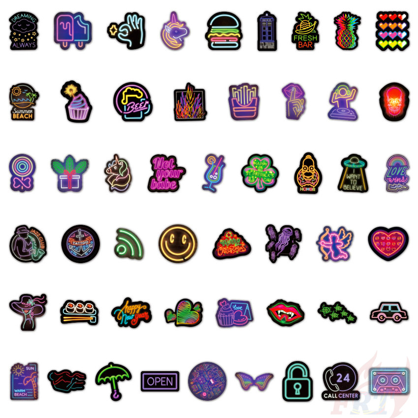 ❉ Neon Color ：VSCO Style - Series 02 JMD Cool Harajuku Graffiti Stickers ❉ 50Pcs/Set Waterproof DIY Fashion Decals Doodle Stickers