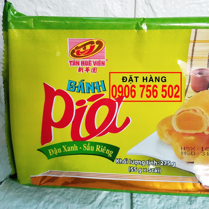 Bánh pía ít đường đậu sầu riêng không trứng Tân Huê Viên 275g ( 5 cái )