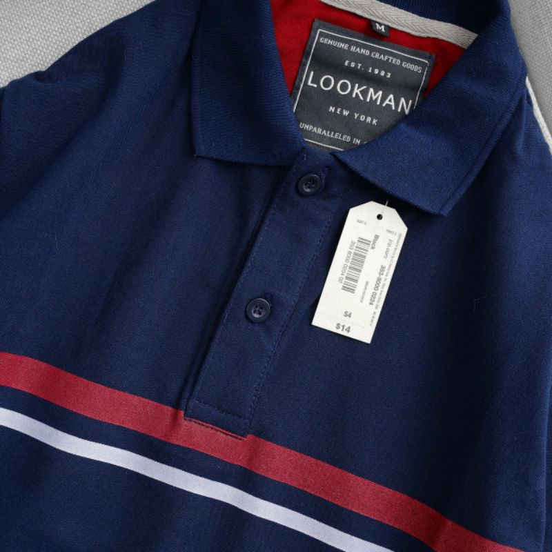 Áo thun nam polo có cổ cá sấu sọc ngang