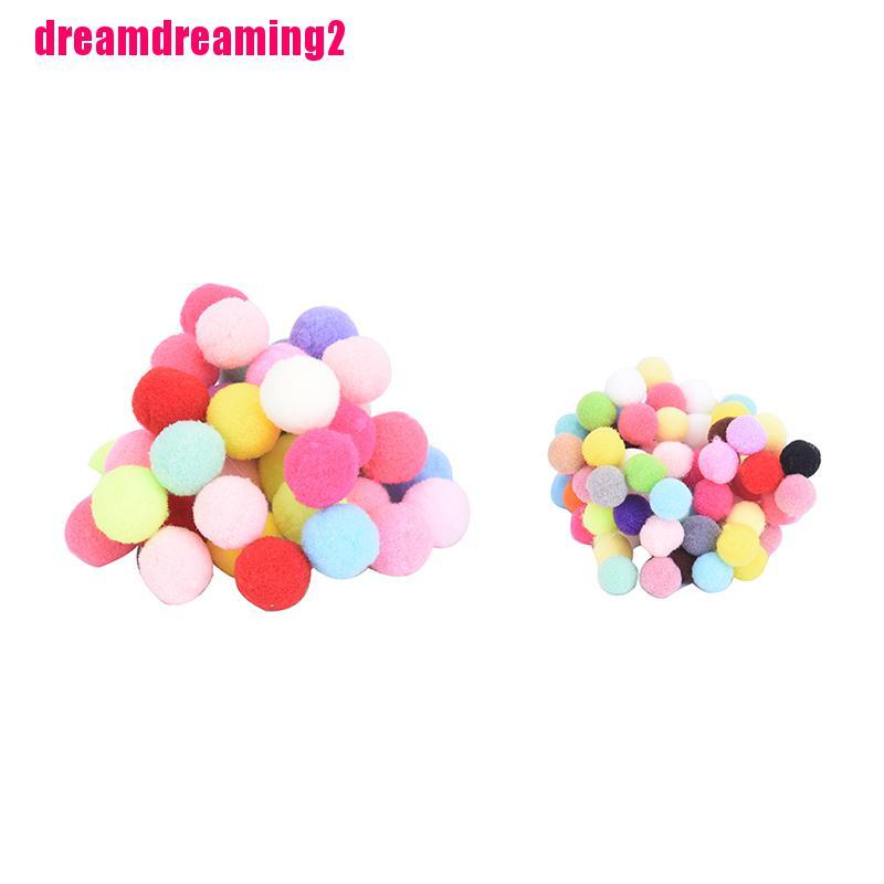 Bộ 100 Quả Cầu Lông Xù Nhiều Màu Kích Thước 10mm