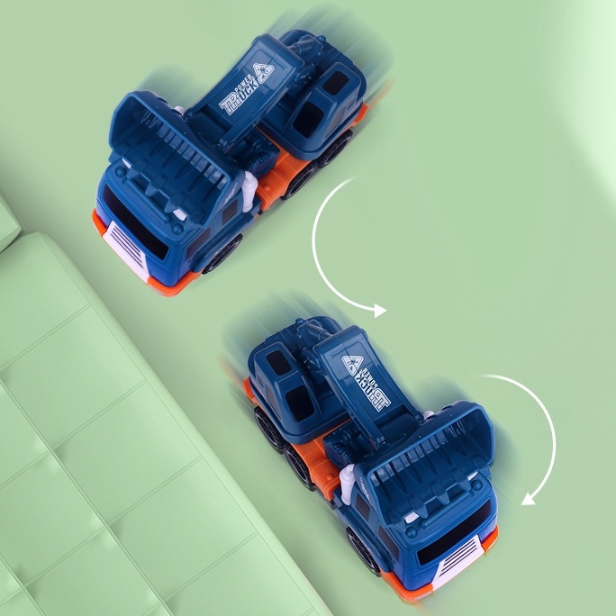 Xe cẩu phát nhạc và đèn LED giúp trẻ phát triển tư duy, máy xúc đồ chơi cho bé xoay 360 độ tự động tránh vật cản