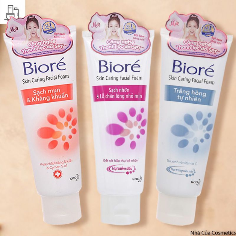 Sữa rửa mặt Bioré 100g 3 màu