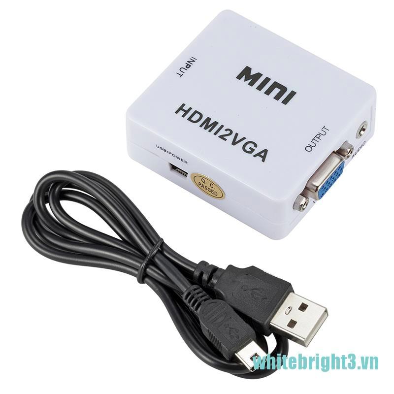 Hộp Chuyển Đổi Vga Sang Hdmi Full Hd 1080p Cho Pc Laptop Dvd Hdtv