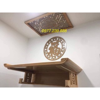 bàn thờ gỗ sồi 81cm kèm chắn khói