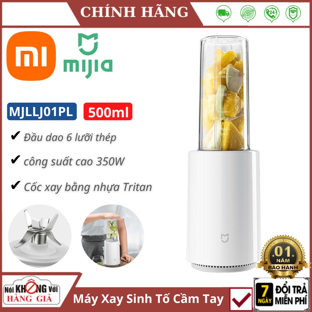 Máy xay cầm tay Xiaomi Mijia MJLLJ01PL 500ml công suất 350W mạnh mẽ say sữa hạt tỏi ớt trái cây đa năng mini