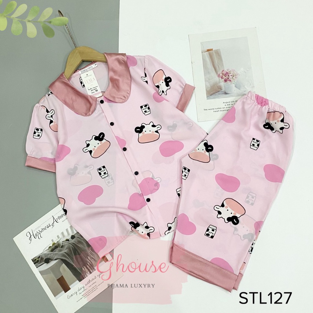 Đồ Ngủ Pijama Lụa Phi Nhật Tay Phồng Siêu Xinh,Lửng Mềm Mịn, Độc Lạ Khó Tìm, Sanh Chảnh Hàn Quốc