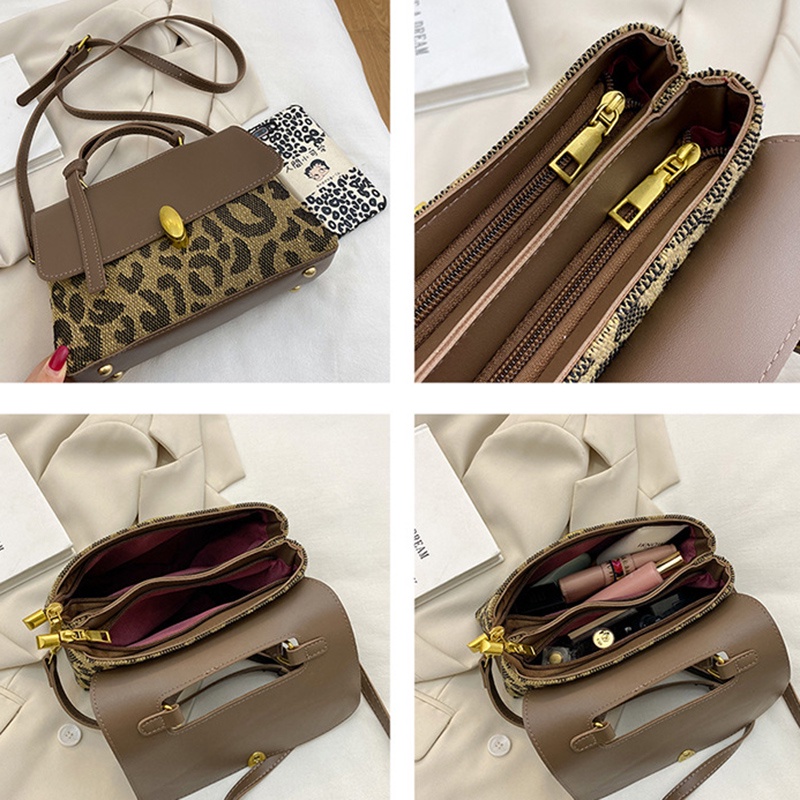 Túi xách IELGY đeo chéo họa tiết da báo sức chứa lớn phong cách hàn quốc