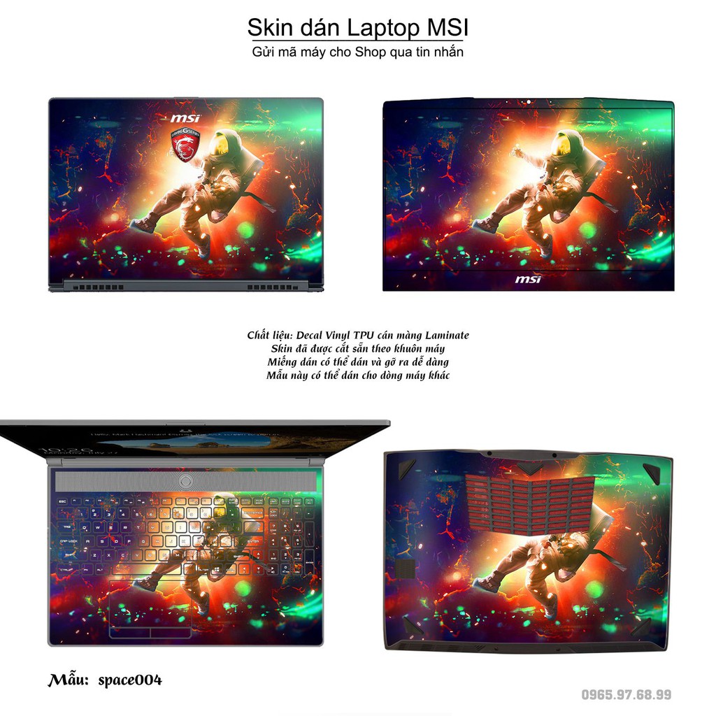 Skin dán Laptop MSI in hình không gian (inbox mã máy cho Shop)