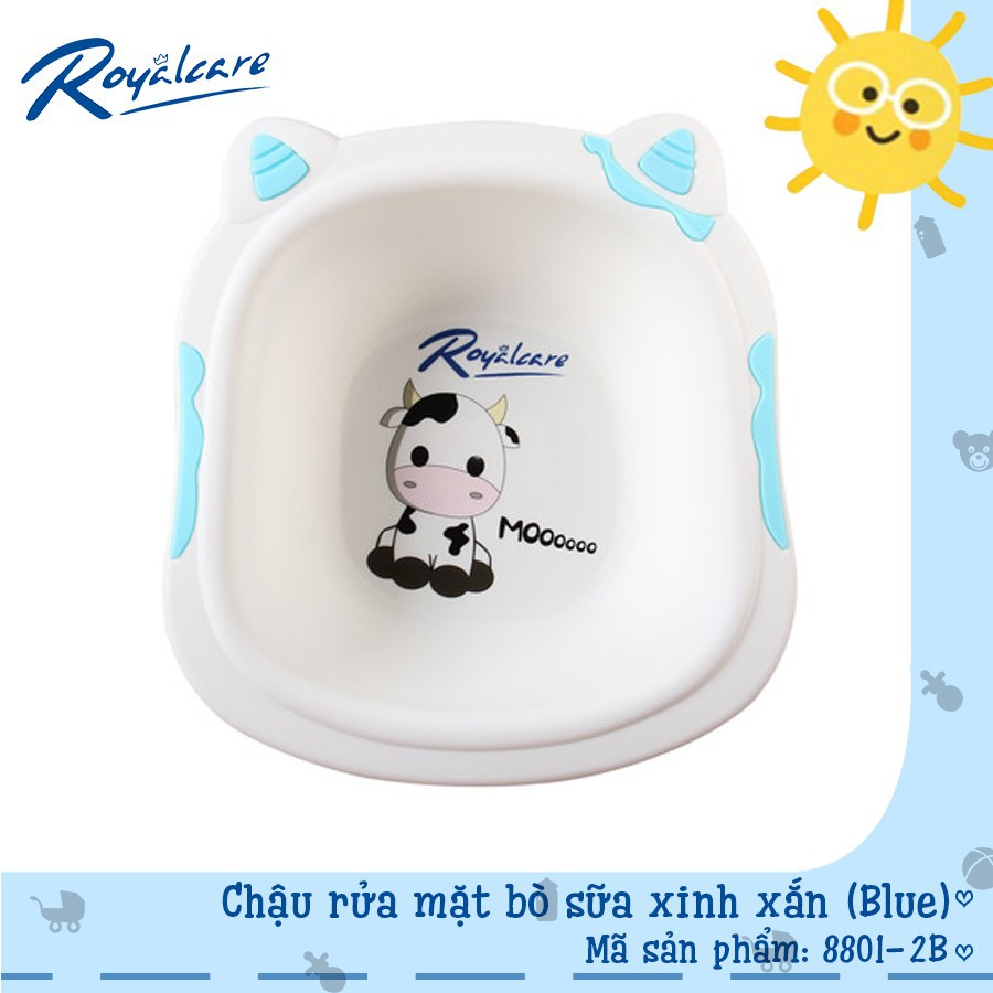 Chậu rửa mặt trẻ em in hình bò sữa xinh xắn Royalcare 8801-2B