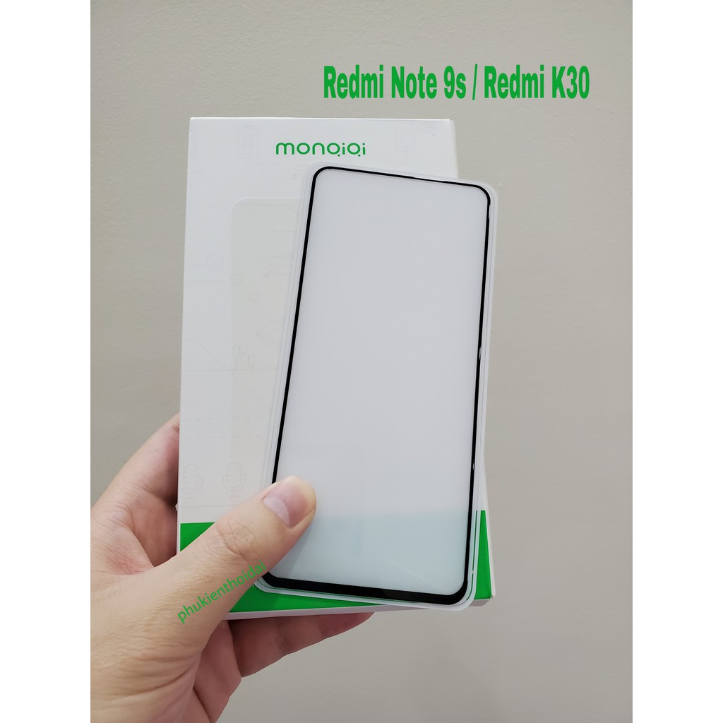 Kính cường lực MONQIQI Xiaomi Redmi Note 9s / Redmi K30 dùng chung Full màn viền mỏng chơi game mượt 3