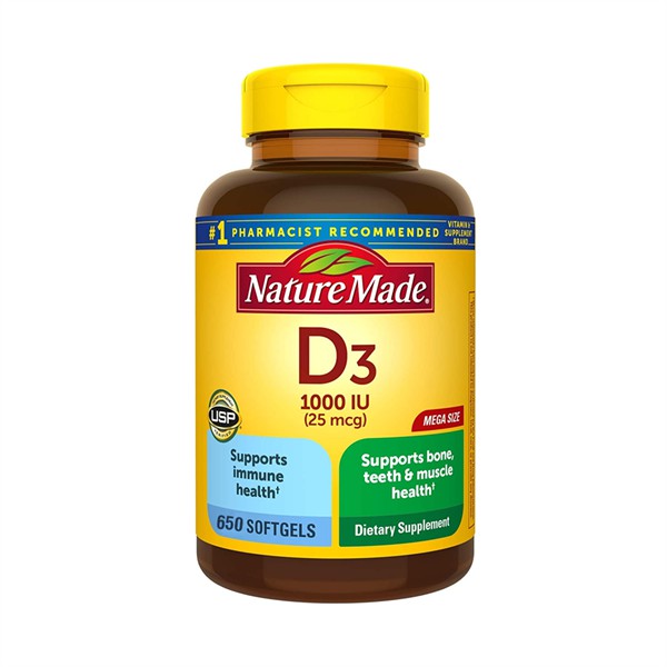 Date 4/24 Viên uống Nature Made Vitamin D3 650 viên (mẫu mới) – Mỹ