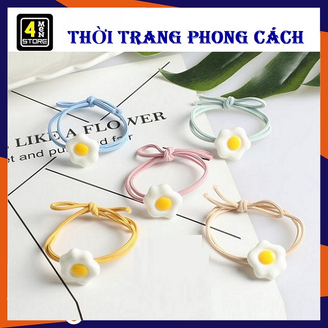 ⚡ Dây Thun Cột Tóc Hình Trứng Ốp La - Buộc Tóc Hình Trứng Ốp La Siêu Đẹp Dễ Thương Style Hàn Quốc ⚡