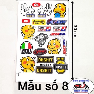 Tem dán xe máy, hình dán sticker mũ bảo hiểm, ô tô xe máy, xe đạp