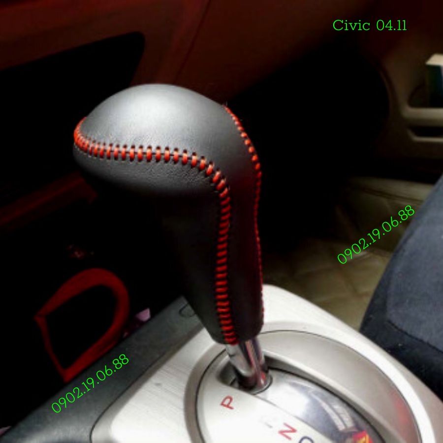 Bọc cần số da bò nhập khẩu xe Honda Civic 2004-2011