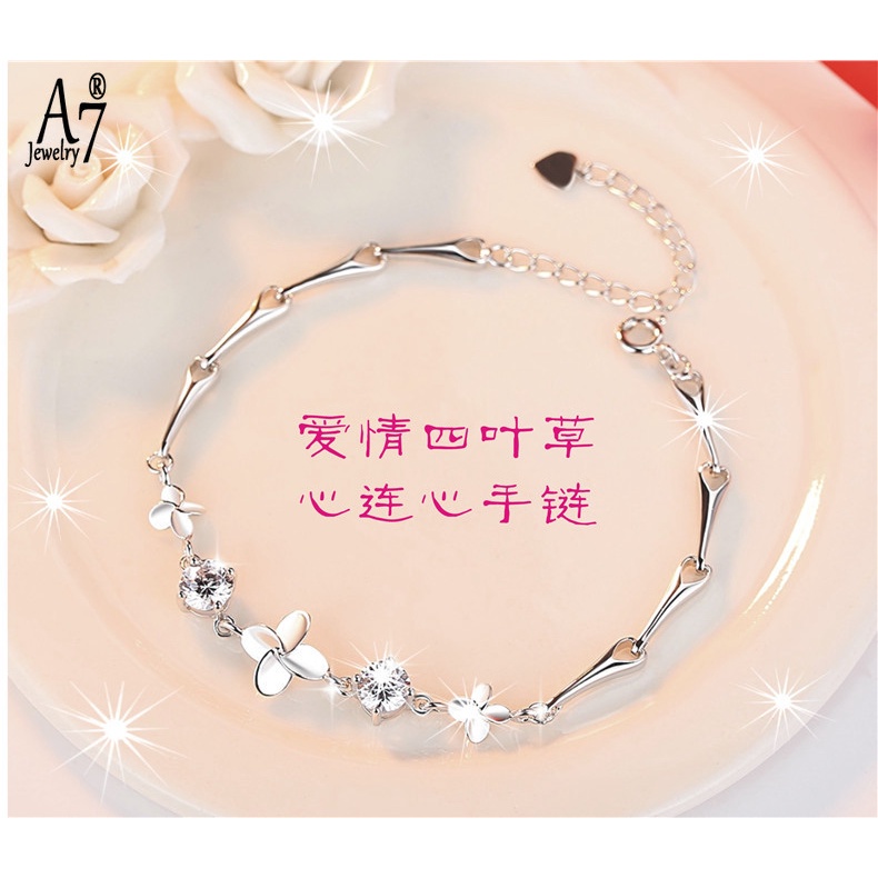 Vòng tay mạ bạc 925 đính đá thanh lịch cho nữ