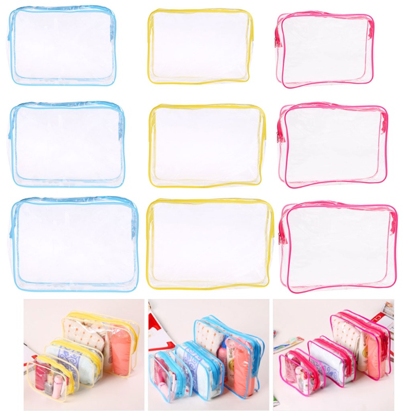 Túi Đựng Mỹ Phẩm Bằng PVC Trong Suốt Chống Thấm Nước Tiện Dụng Mang Theo Du Lịch