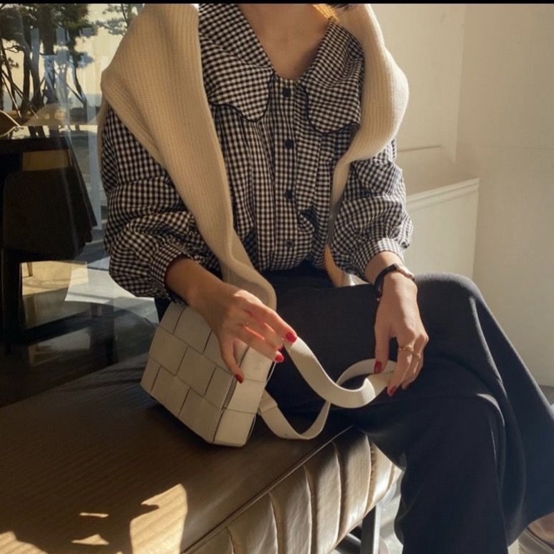 Áo Sơ Mi Tay Dài Họa Tiết Sọc Caro Phong Cách Hàn Quốc 198525 Áo Sơ Mi Dáng Rộng Cổ Bẻ Màu Xanh Navy Thời Trang Cho Tuổi Trung Niên