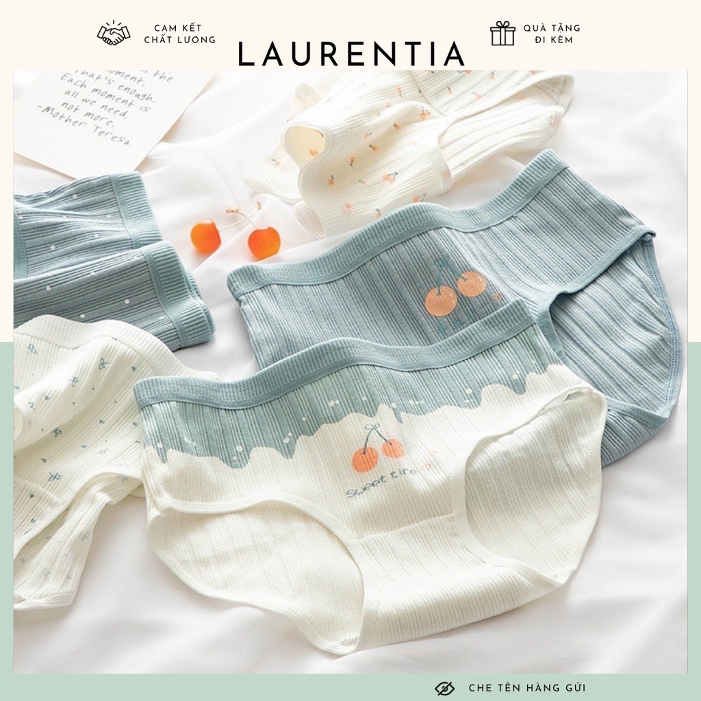 Quần lót nữ cotton tăm tre kháng khuẩn 4D hoạ tiết cherry xinh xắn đáng yêu QL1798