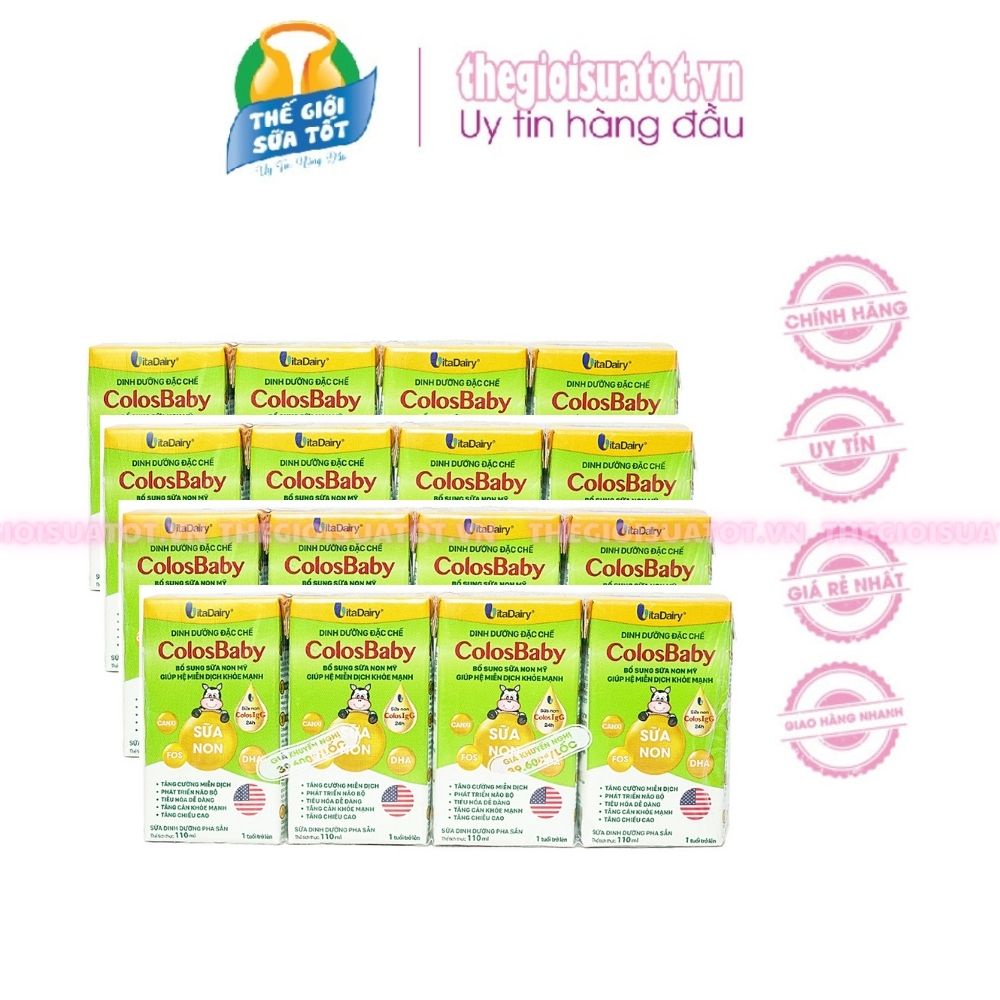 Thùng Sữa 48 Hộp Coloscare - Colosbaby pha sẵn 110ml - Hỗ Trợ Tăng Cường Miễn Dịch Đề Kháng Khỏe Mạnh thegioisuatot