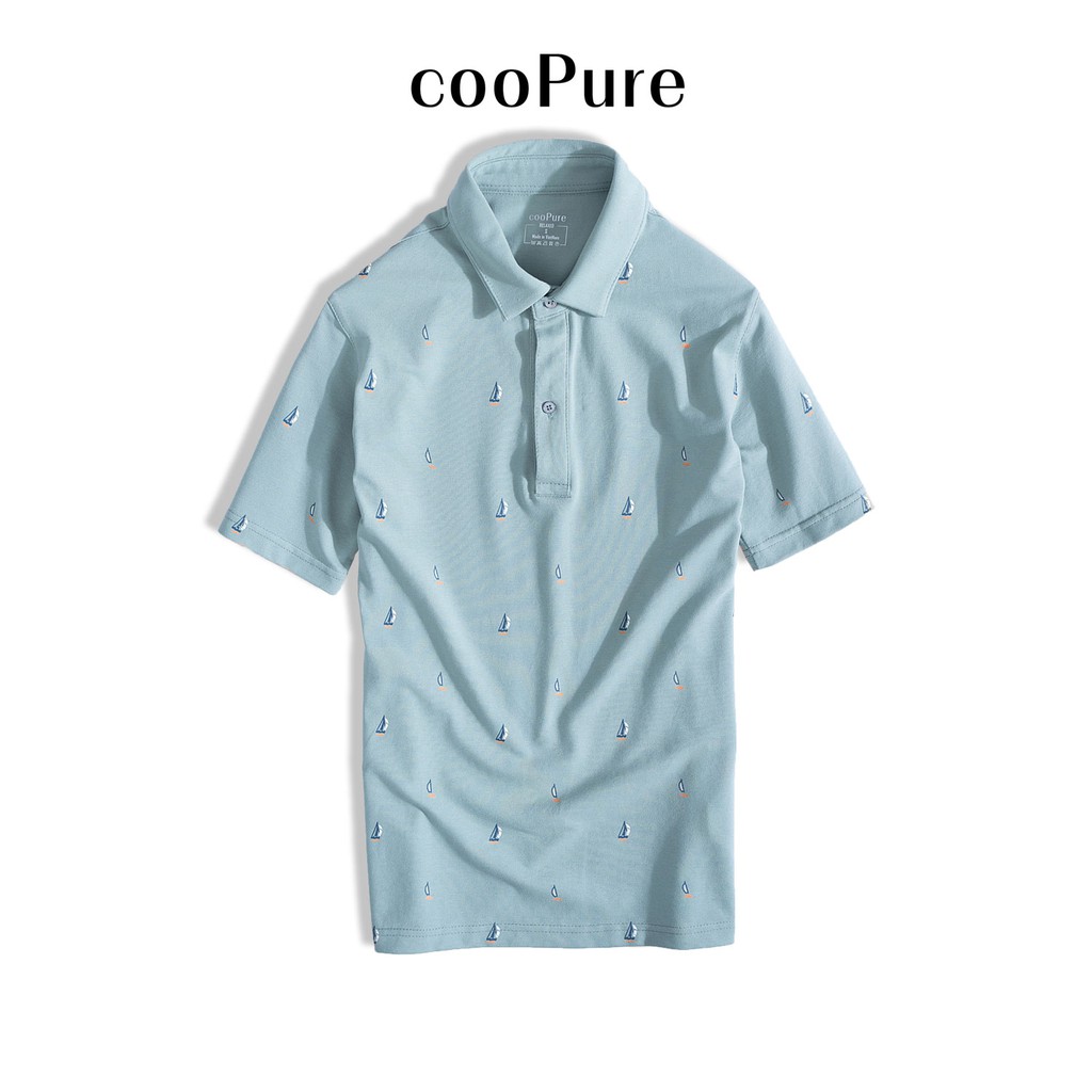 Áo thun polo nam vải Polo stretchy fiber crossword màu trắng, họa tiết nhã nhặn NO.2613 (5 màu)