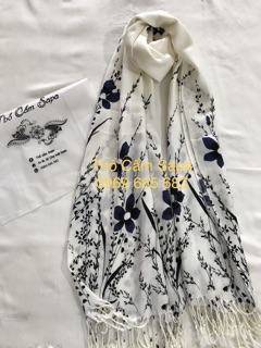 🧣🧣🧣Khăn Hoạ Tiết Hoa Trắng 🎀🎀🎀