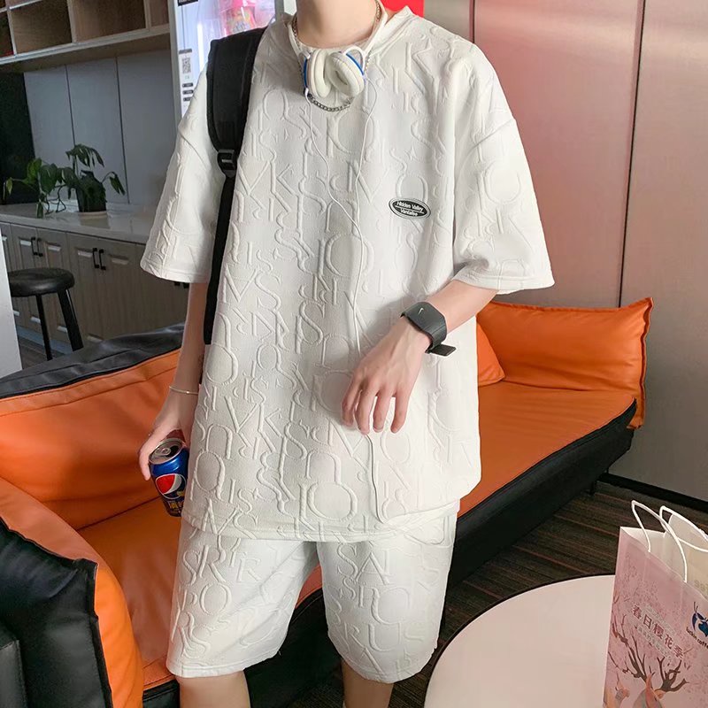 Bộ Đồ For Nam In Chữ Waffle Đơn Giản Dành Cho sét bộ thể thao unisex bộ bộ thể thao nam bộ thể thao nam mùa hè