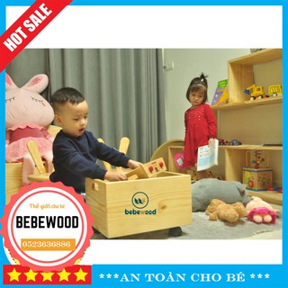 Hộp Đựng Đồ Chơi ⚡ AN TOÀN, HIỆN ĐẠI⚡ Thùng Gỗ Có Bánh Xe Thông Minh Cho Trẻ - BEBEWOOD [HÀNG CHÍNH HÃNG]
