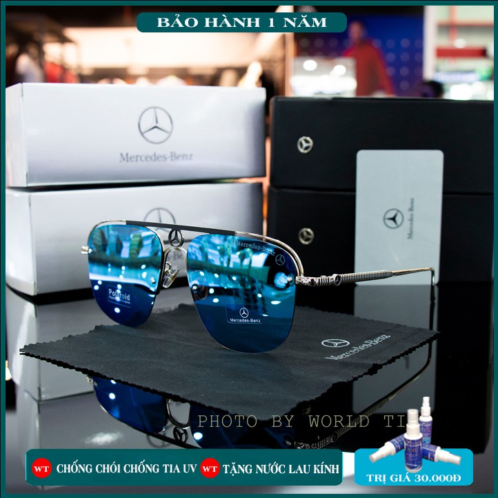 Kính mát nam Benz -5 xanh tráng gương thời trang cao cấp ,full box, tròng Polazied, chống lóa , chống tia UV cực tốt | BigBuy360 - bigbuy360.vn