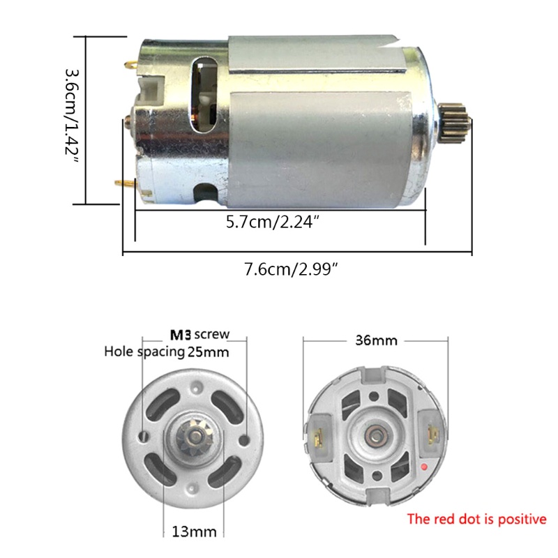 Mô Tơ Điện Mô Men Xoắn 12 Răng RS550 Tốc Độ Cao Chuyên Dụng