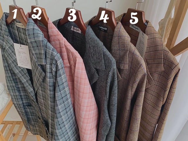 Áo blazer nhiều màu - Áo vest nữ trơn/kẻ (hình thật/sẵn)