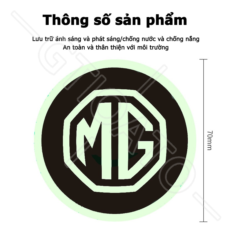 GTIOATO Ánh Sáng Ban Đêm Decal DáN Xe MiếNg DáN ChốNg NưỚC Ô Tô Tem Logo DáN Xe Bánh Xe Nắp Bình Xăng Bát Cửa Cảnh Báo HìNh DáN Xe Trang Trí Ô Tô Cho MG MG5 EP ZS 5 HS