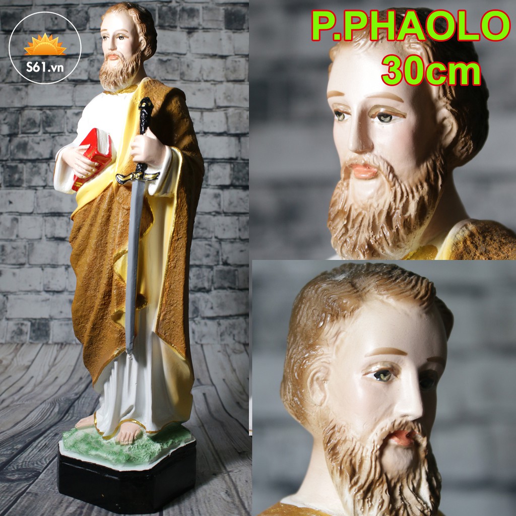 Tượng thánh phaolo cao cấp loại tượng công giáo siêu bền không bong tróc 30cm PPHAOLO