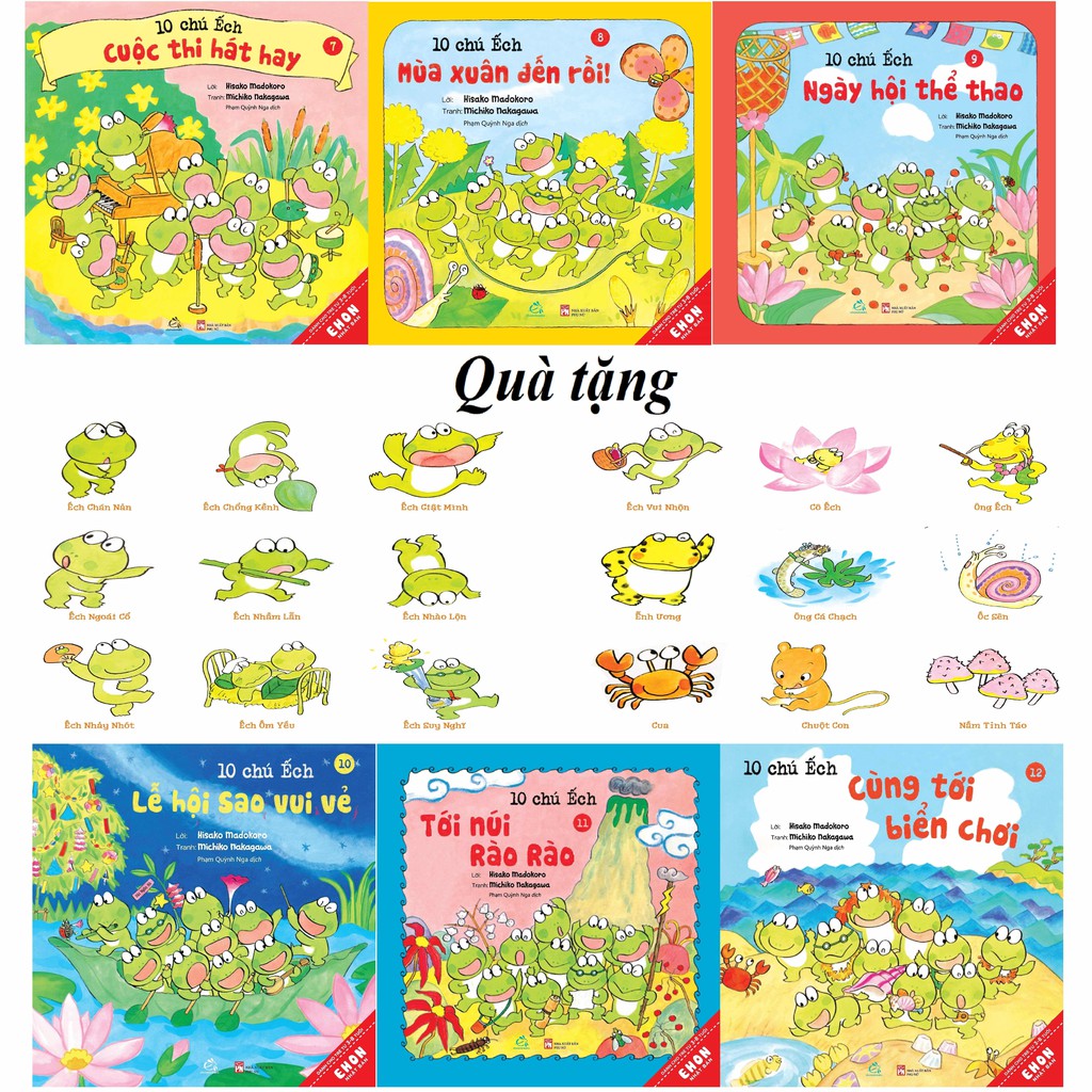 Sách Ehon Nhật Bản 10 Chú ếch (Tái Bản 2020) - Trọn bộ 18 cuốn