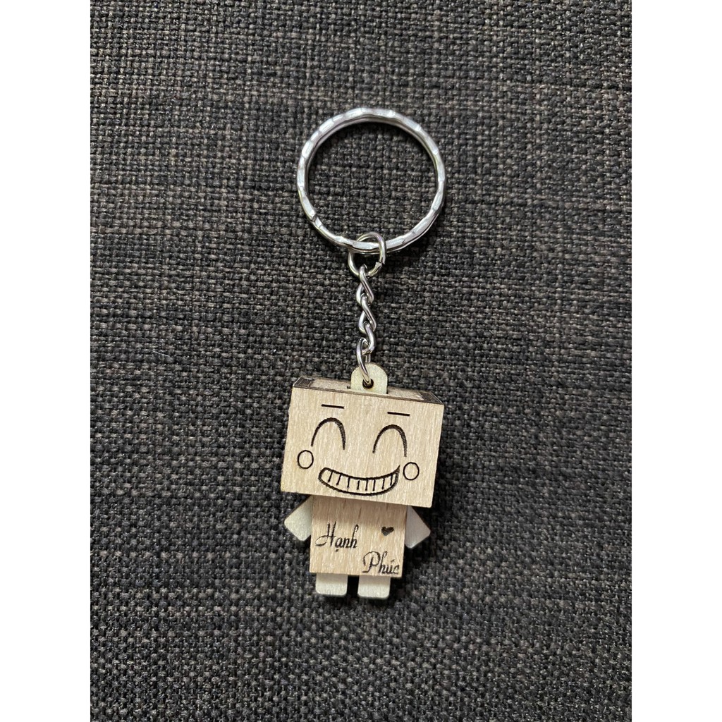 Móc khóa gỗ Danbo nhiều mặt (combo 5 cái)