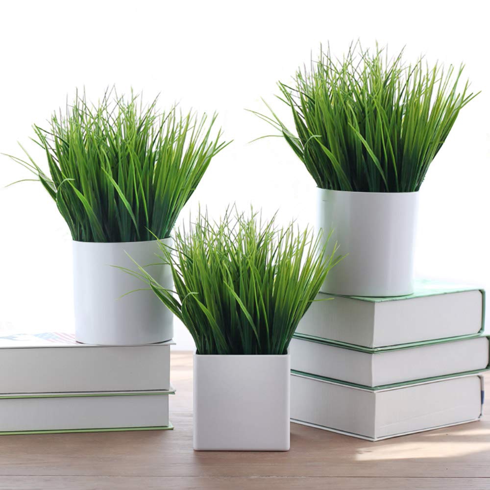 Cây cỏ nhân tạo 7 nhánh bằng nhựa thiết kế trang trí độc đáo