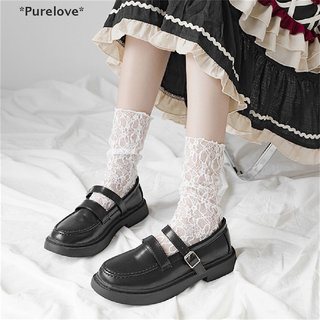 Tất Lưới Phối Ren Hoa Mỏng Trong Suốt Phong Cách Lolita Đáng Yêu Dành Cho Nữ