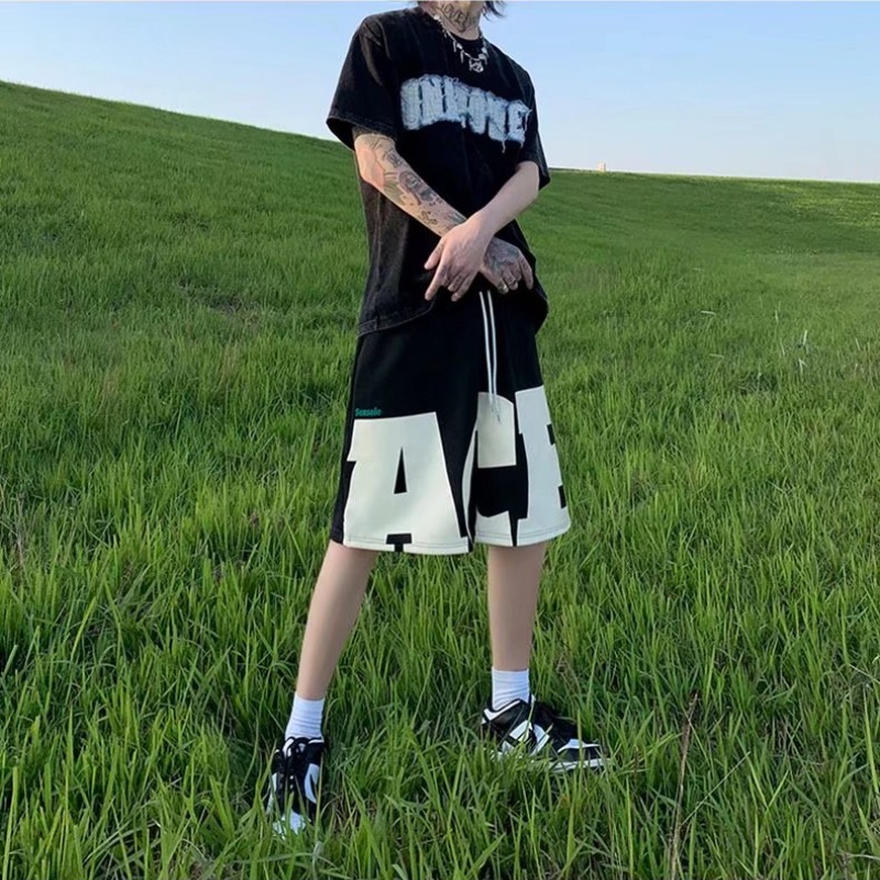 Quần Short Thể Thao Ống Rộng In Chữ Đơn Giản Thời Trang Dành Cho Nam Size M-3XL