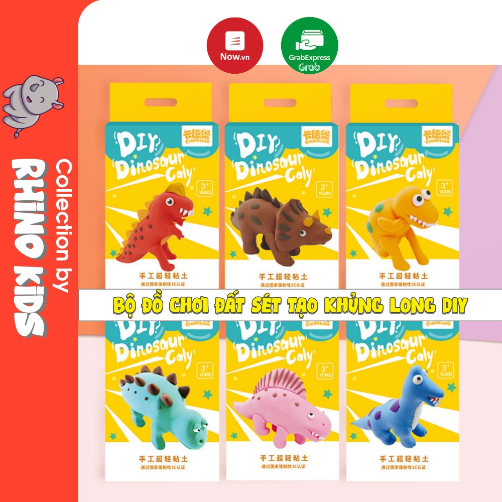 Bộ đồ chơi đất sét tạo hình khủng long từ khung xương khủng long đồ chơi DIY cho bé sáng tạo an toàn cho bé