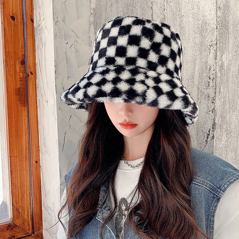 Mũ lông giả vành rộng chống gió giữ ấm thời trang mùa đông cho nữ