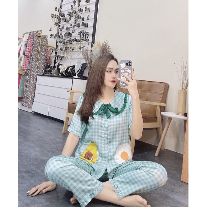 Pijama- Đồ bộ mặc nhà tay ngắn quần dài xinh xắn ạ🥰 | BigBuy360 - bigbuy360.vn