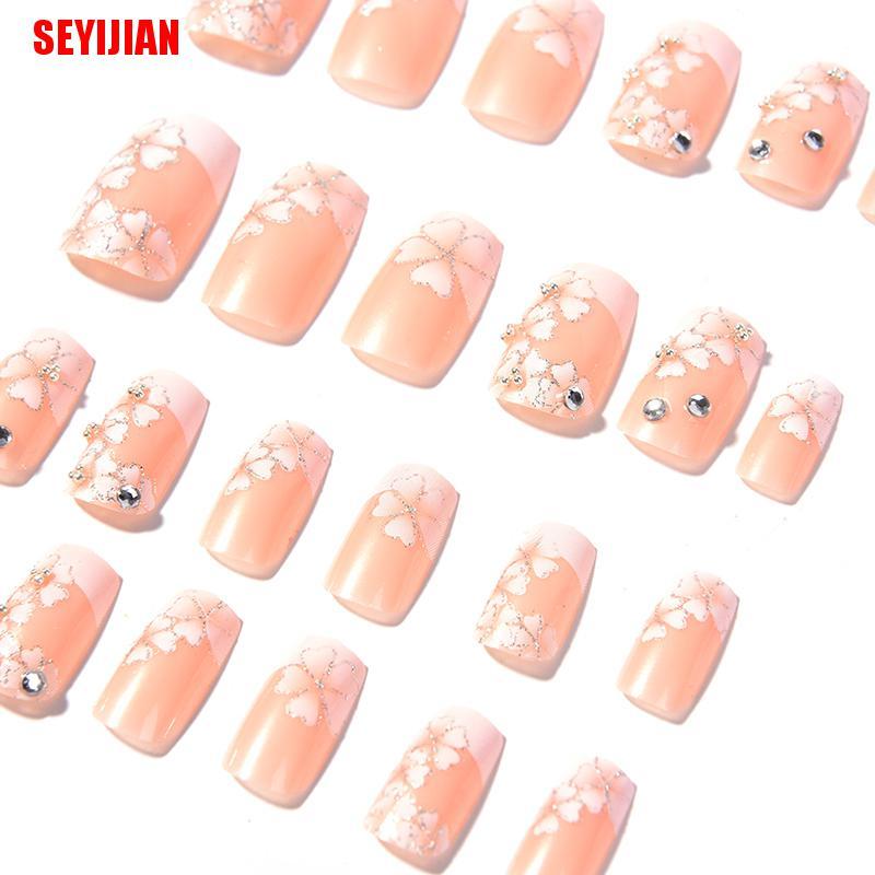 Set 24 Móng Tay Giả Họa Tiết Xinh Xắn