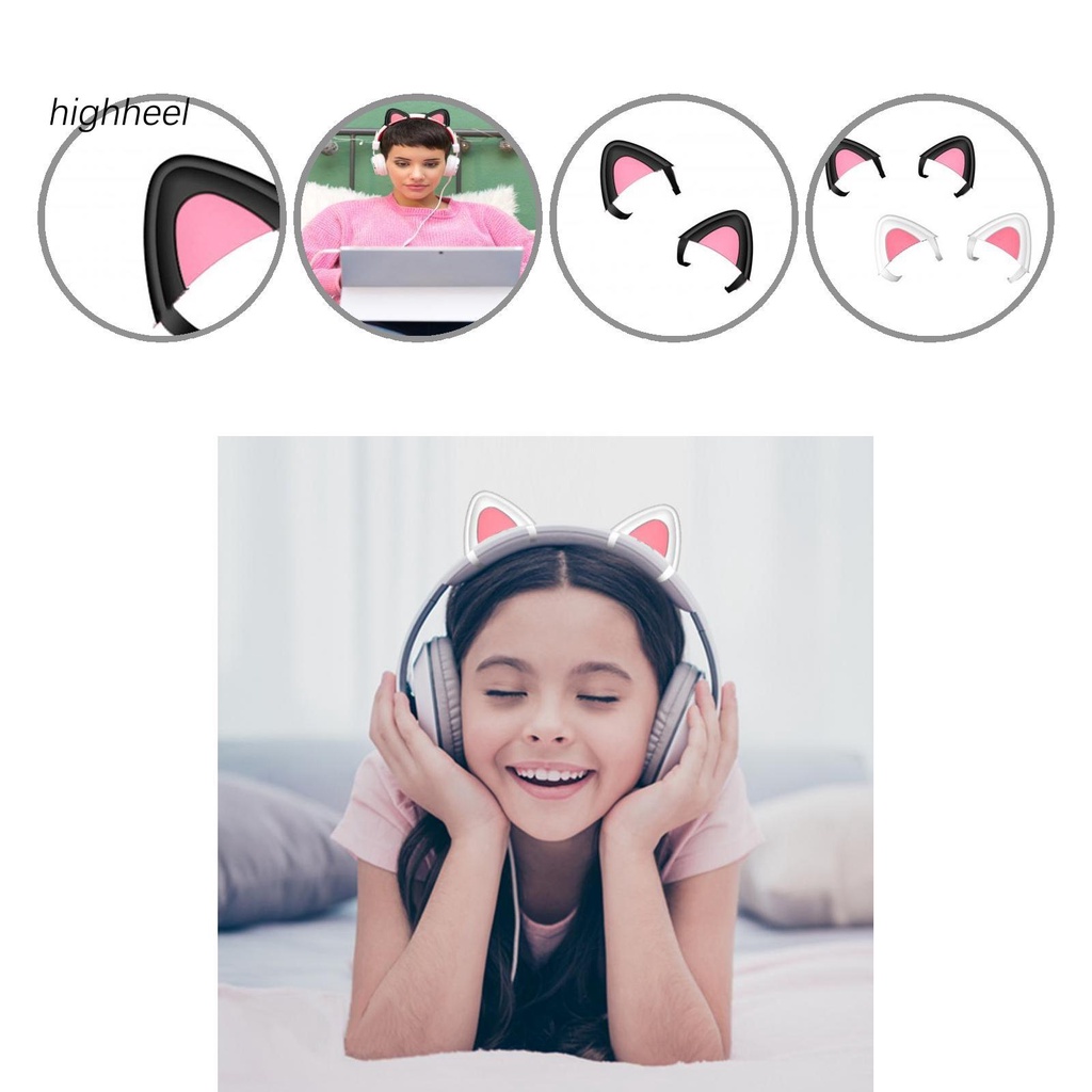 Tai Nghe Bluetooth Bằng Silicone Hình Tai Mèo Dễ Lắp Đặt