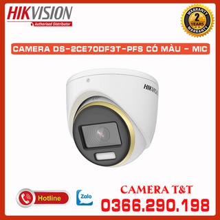 Camera hdtvi colorvu 2mp hikvision ds-2ce70df3t-pfs - bảo hành 2 năm