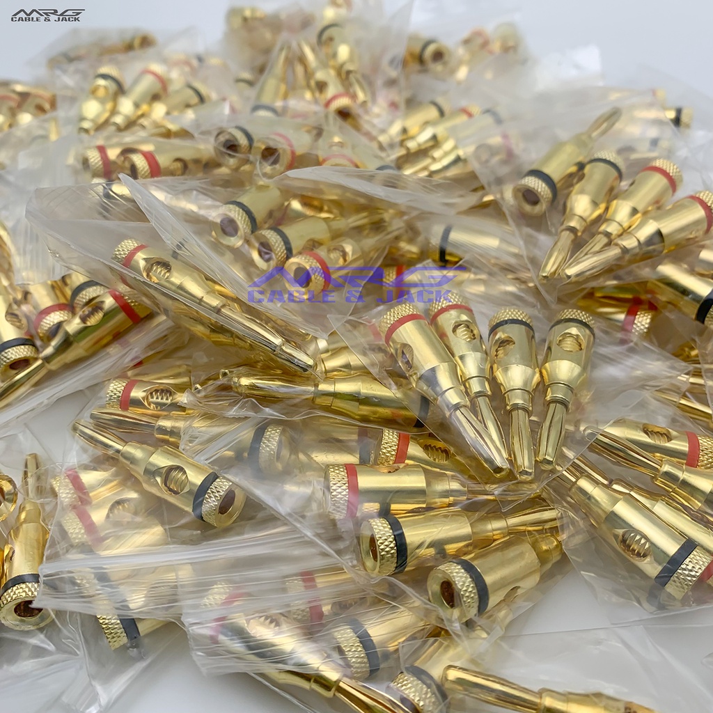 Jack Bắp Chuối Mạ Vàng, giá 1 cặp, dùng cắm loa.