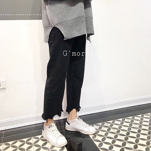 Quần jeans gấu sóng (trắng kem, đen) | BigBuy360 - bigbuy360.vn