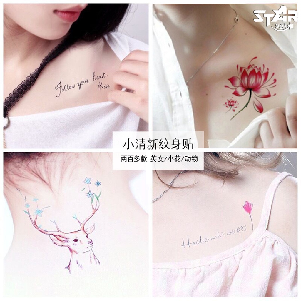 Hình Xăm Dán Họa Tiết Hoạt Hình Xinh Xắn