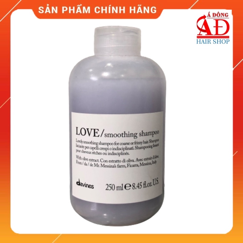BỘ DẦU GỘI XẢ SUÔN MƯỢT, CHĂM SÓC TÓC DUỖI THẲNG DAVINES LOVE SMOOTHING ITALY 250ML
